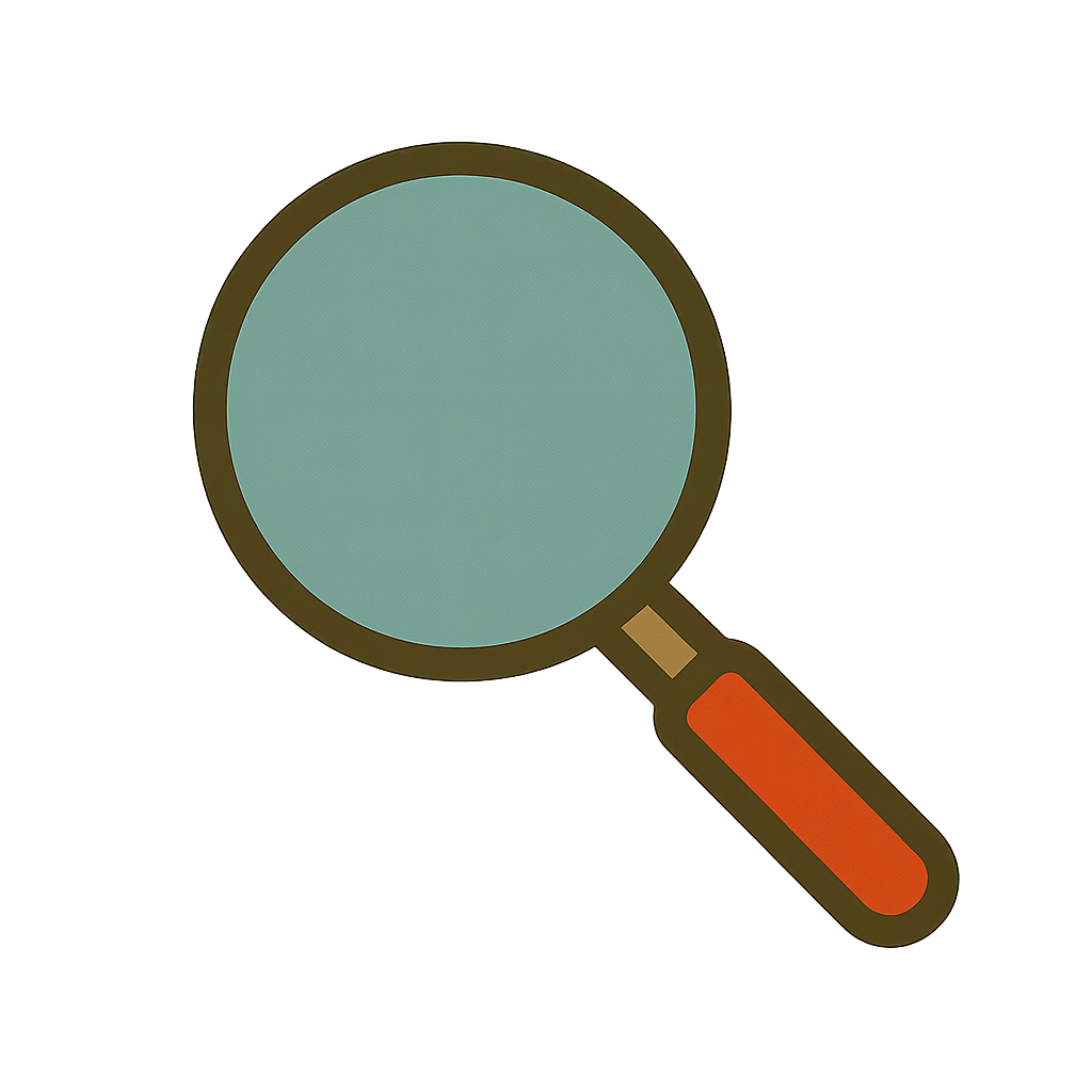 Search functionality illustration with magnifying glass